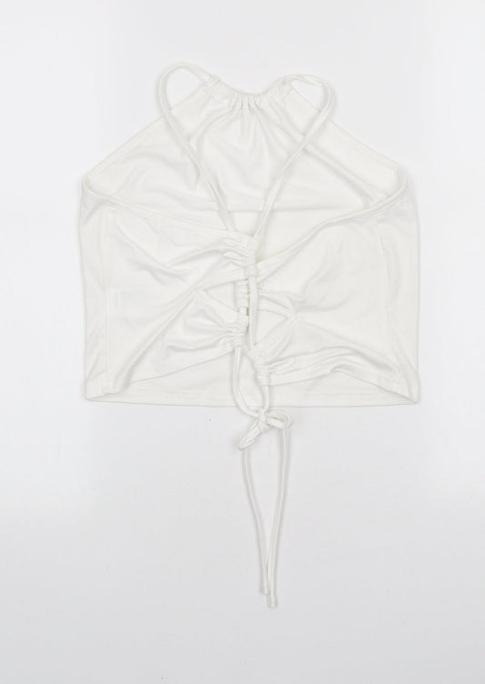 SheIn Womens White Polyester Camisole Tank Size L Halter