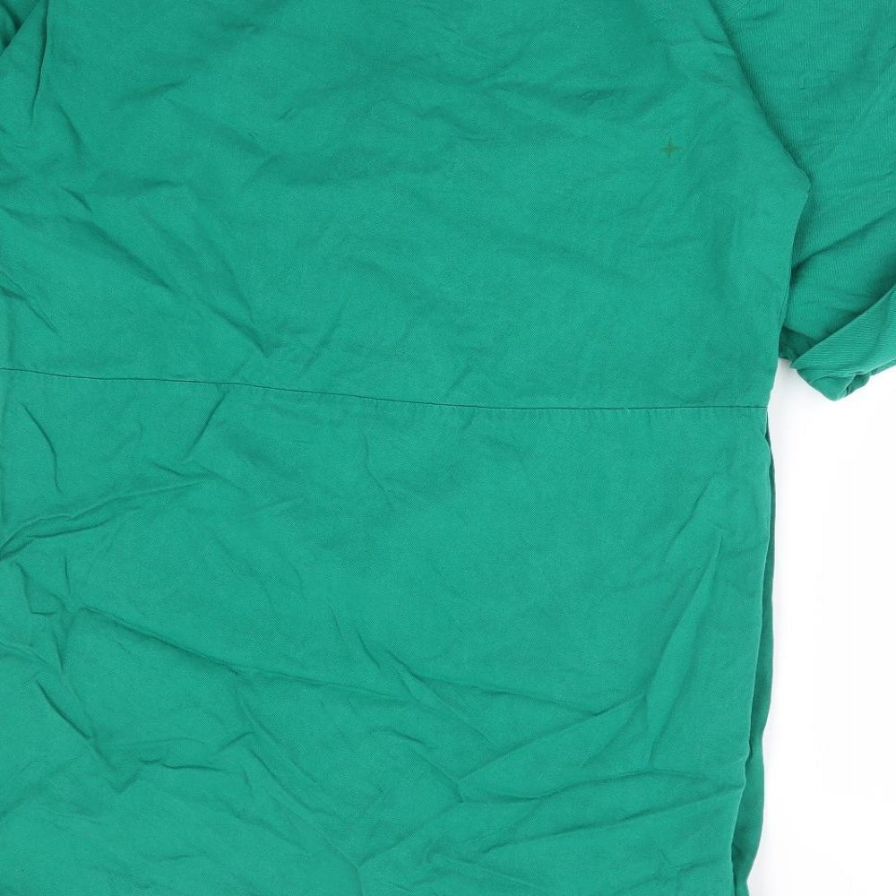 Warehouse Womens Green Viscose Shift Size 12 Round Neck Button