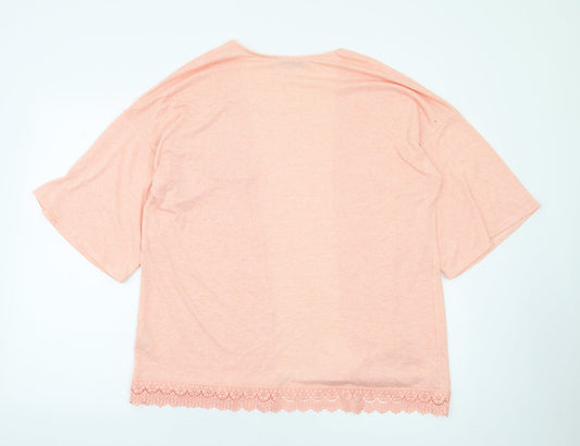 George Womens Orange Kimono Jacket Size 16 - Crochet Trim