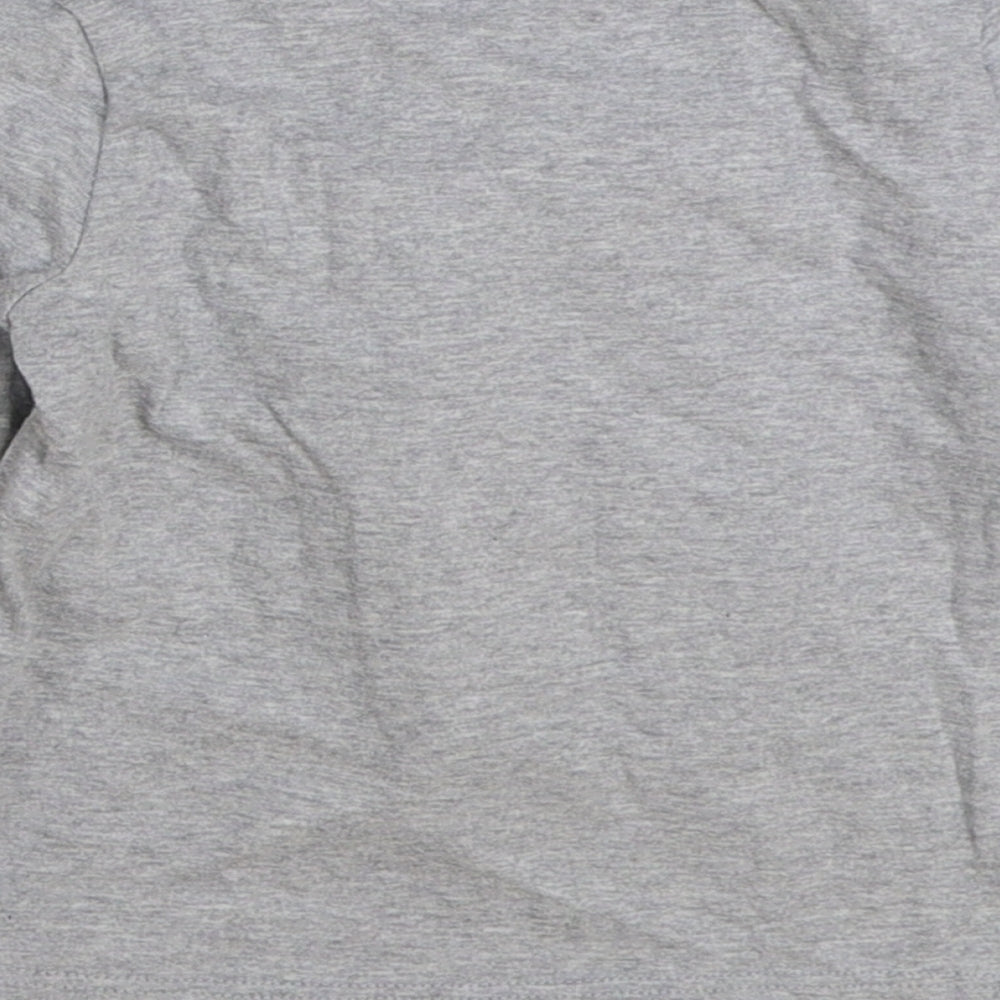 F&F Baby Grey Cotton Basic T-Shirt Size 12-18 Months Round Neck Pullover - Christmas Dinosaur