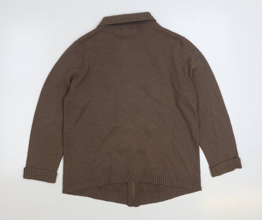 Womens UK Size M Bonmarché Brown Full Zip Jumper