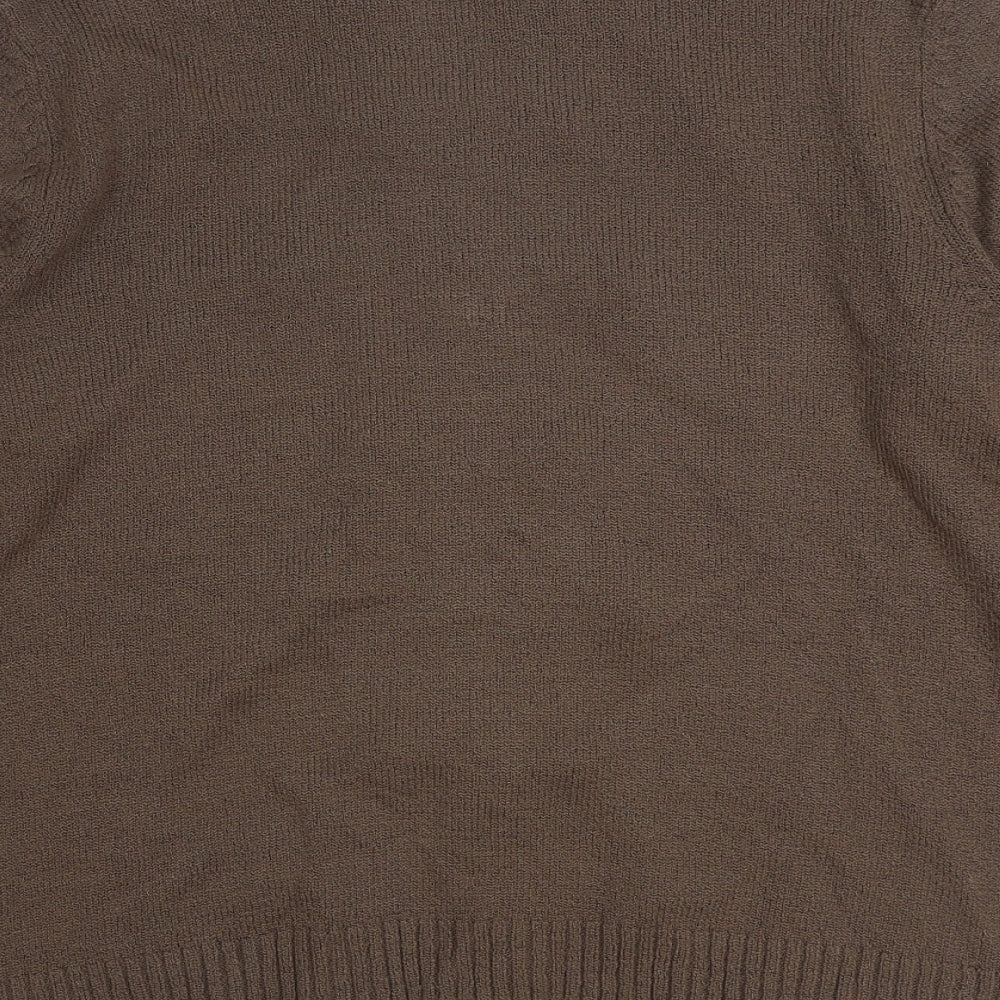 Womens UK Size M Bonmarché Brown Full Zip Jumper