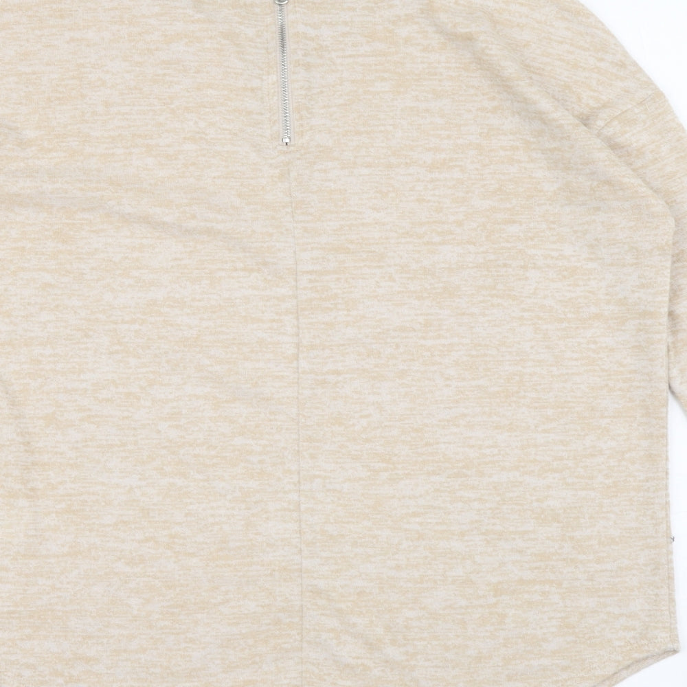 Primark Womens Beige Round Neck Polyester Pullover Jumper Size 2XS