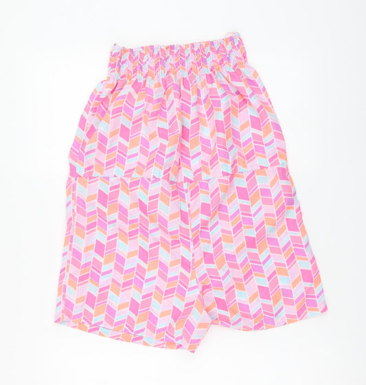 Ocean Club Womens Multicoloured Geometric Polyester Playsuit One-Piece Size 6 - Beachwear