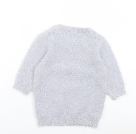 Womens UK Size 10 Golddigga Blue Pullover Jumper