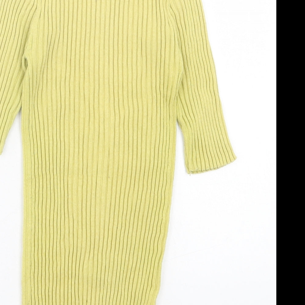 Womens UK Size 10 NEXT Yellow Basic T-Shirt