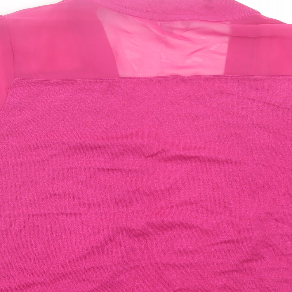 Per Una Womens Pink V-Neck Viscose Cardigan Jumper Size 14