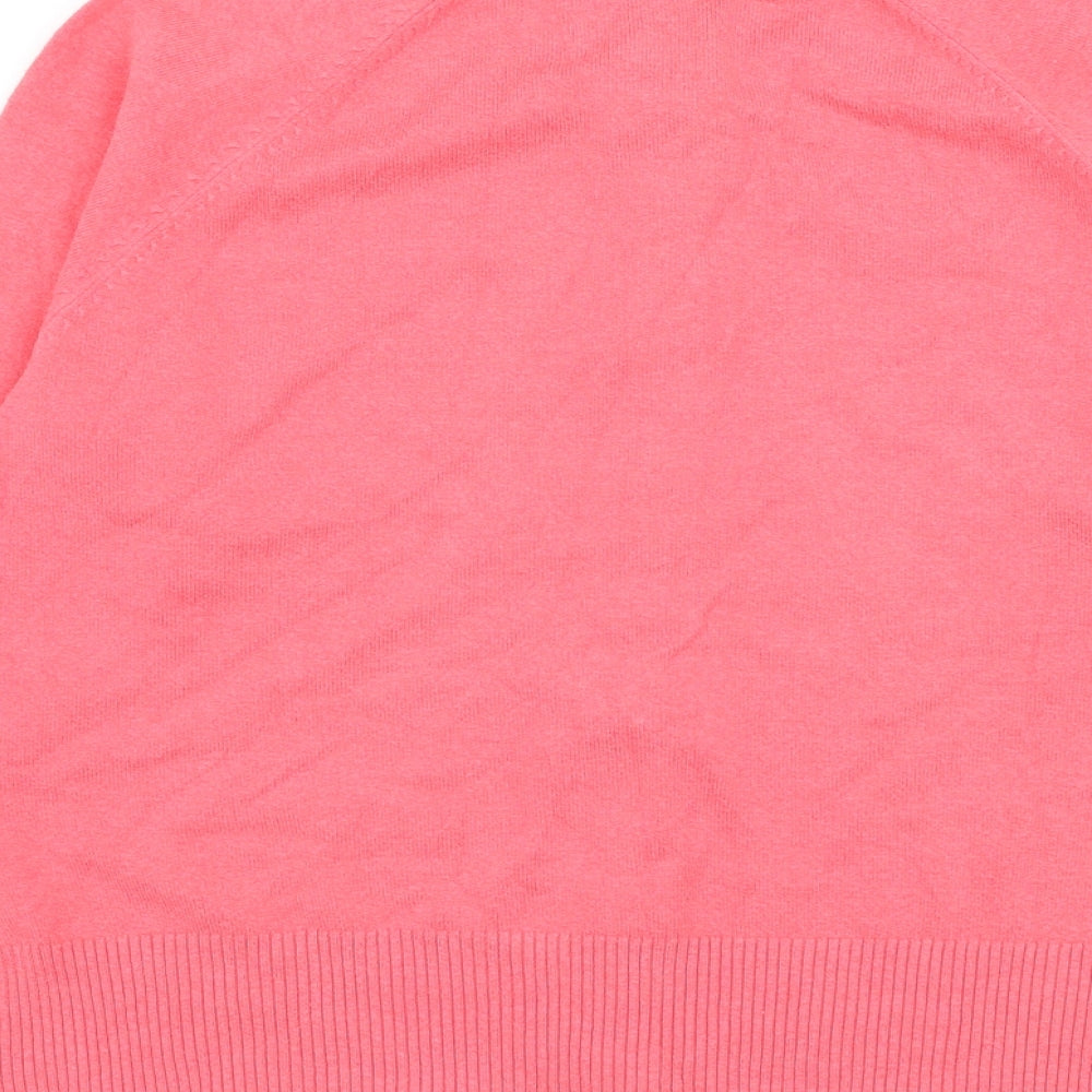 Gap Womens Pink Round Neck Cotton Cardigan Jumper Size L
