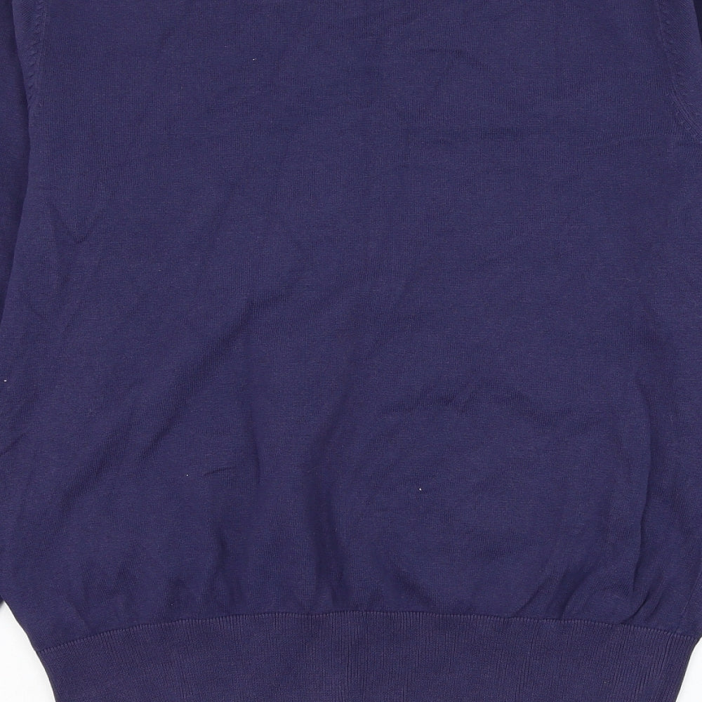 Burton Mens Purple V-Neck Cotton Pullover Jumper Size L