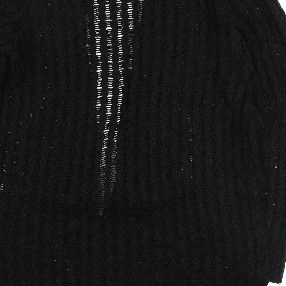 Womens UK Size S Glimpse Design Black Cardigan Jumper