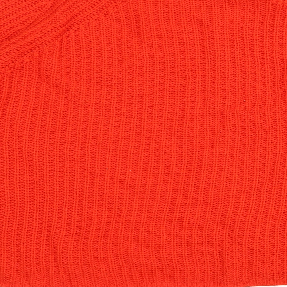 George Womens Red Round Neck Acrylic Pullover Jumper Size 12