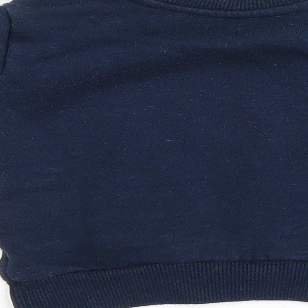 Primark Baby Blue Polyester Basic T-Shirt Size 3-6 Months Round Neck Snap - Little Winner