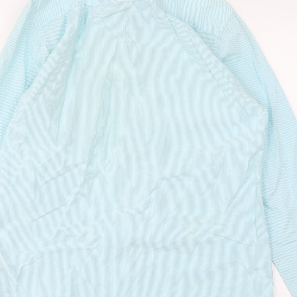 Mens UK Size S Easy Blue Button-Up Long Sleeve Casual Shirt