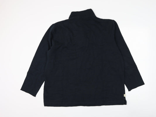 Mens UK Size L Preworn Blue Henley Sweatshirt