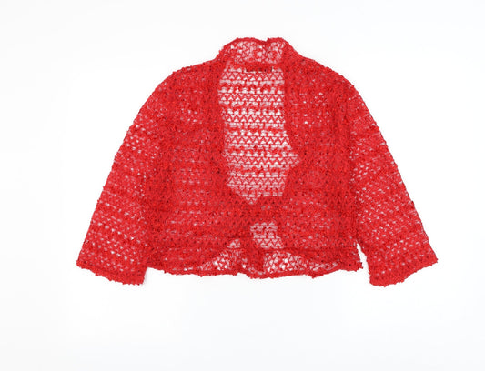 Womens UK Size M EWM Red Cardigan Jumper