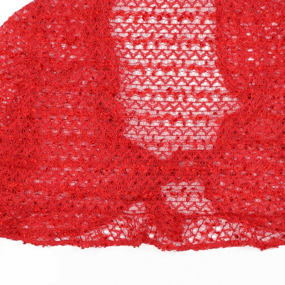 Womens UK Size M EWM Red Cardigan Jumper