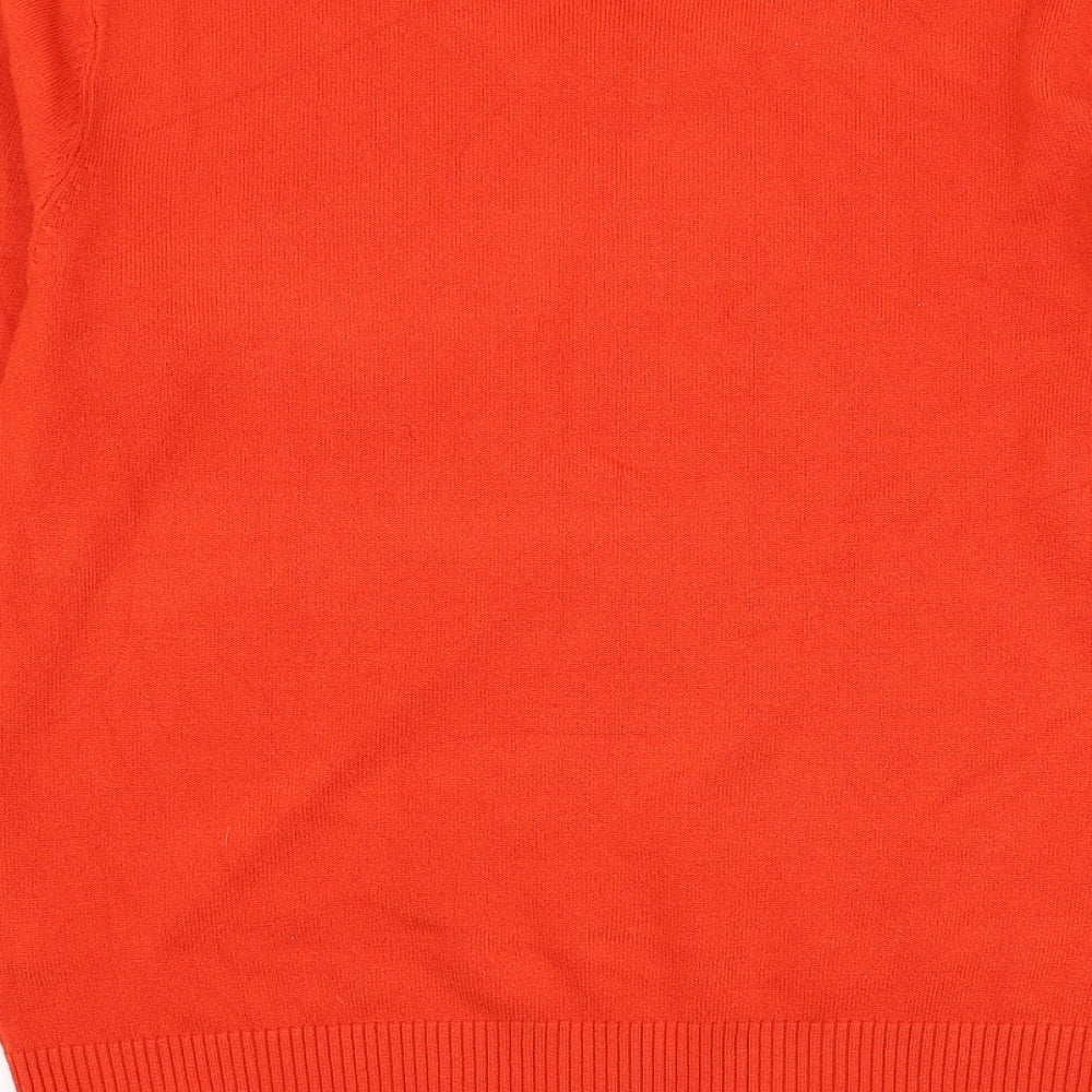 Womens UK Size L Preworn Orange Pullover Jumper