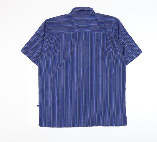 Mens UK Size M Innocenti Blue Button-Up Short Sleeve Casual Shirt