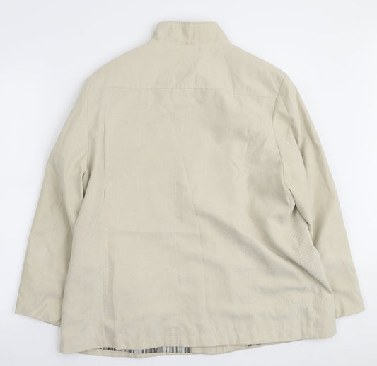 Klass Womens Ivory Jacket Size L Zip