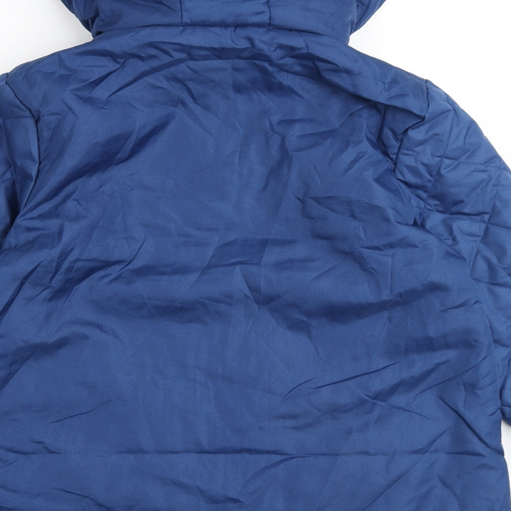 Womens UK Size M Anne De Lancay Blue Quilted Coat