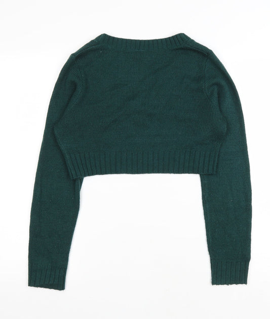 Womens UK Size S Divided Green Pullover Jumper