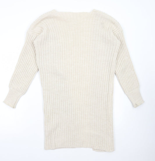 Womens UK Size S Preworn Beige Cardigan Jumper