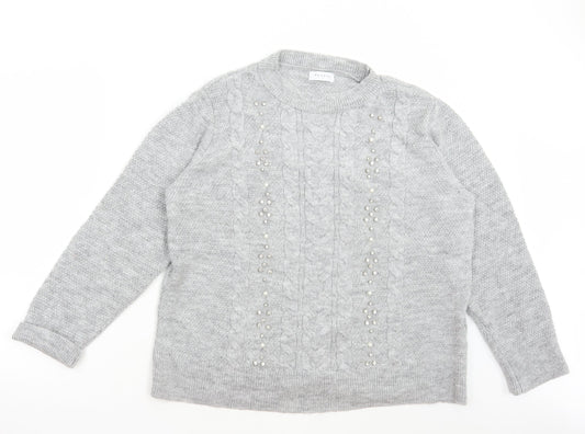 Womens UK Size L Matalan Grey Pullover Jumper