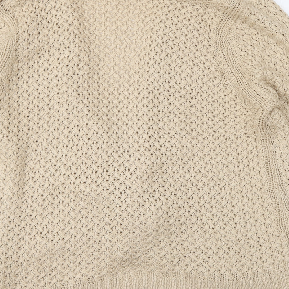 Womens UK Size 14 Debenhams Beige Cardigan Jumper