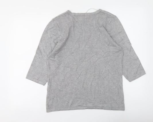Womens UK Size L Anna Rose Grey Pullover Jumper
