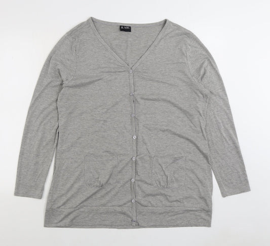 Womens UK Size 10 B. You Grey Cardigan Jumper