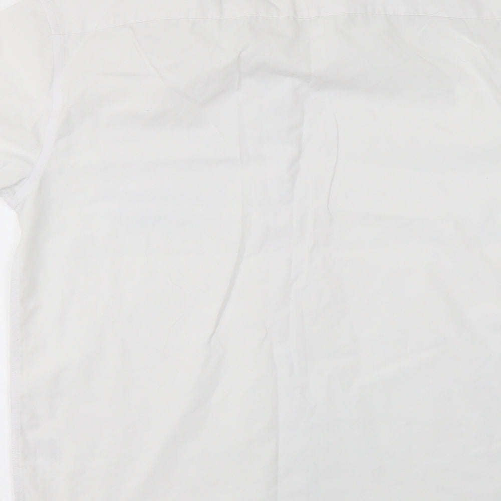 John Lewis Womens White Polyester Basic Button-Up Size 14 Collared