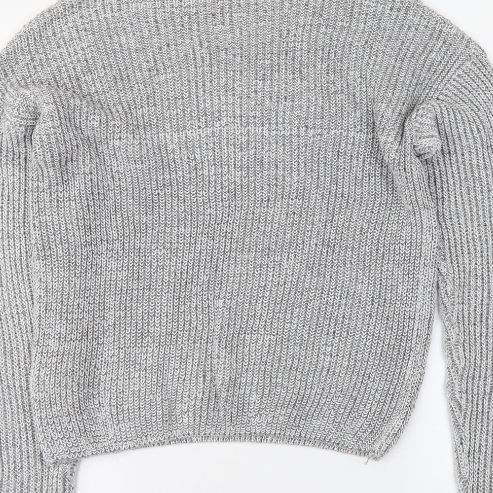 Primark Womens Grey Mock Neck Polyester Pullover Jumper Size S