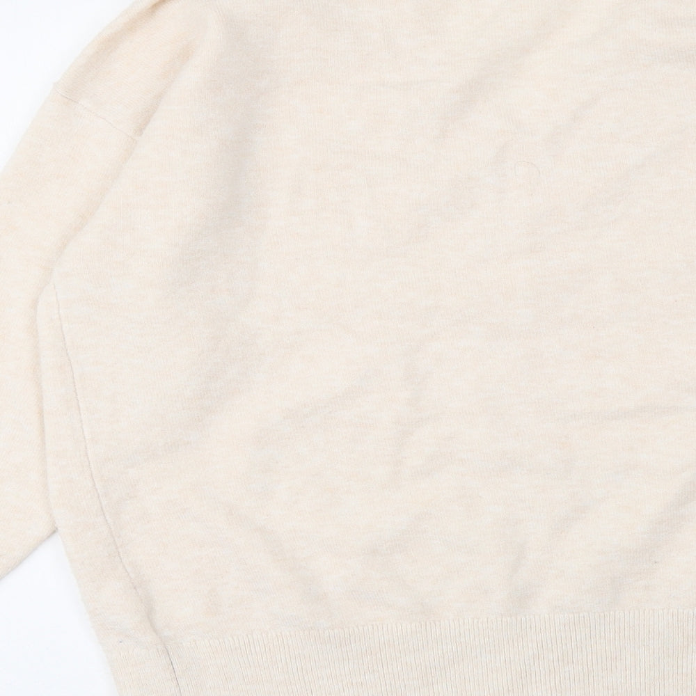 Womens UK Size 12 Marks and Spencer Beige Henley Jumper