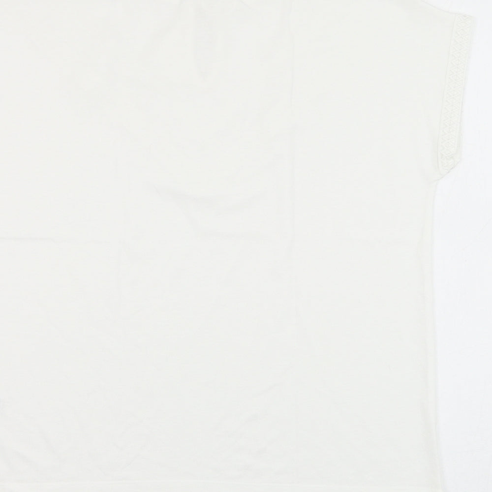 Womens UK Size S Gallery White Basic Blouse