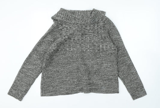 Womens UK Size M Debenhams Grey Cardigan Jumper