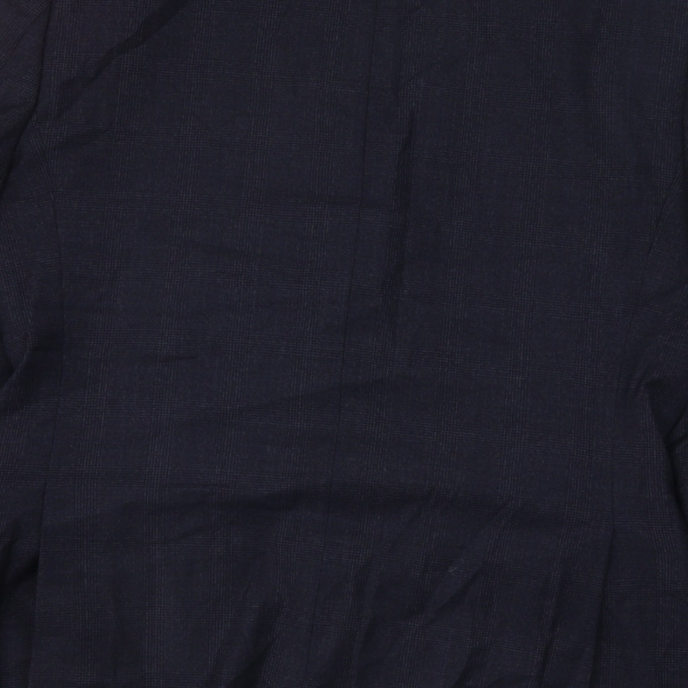 T.MLEWIN Mens Blue Plaid Wool Jacket Suit Jacket Size 40