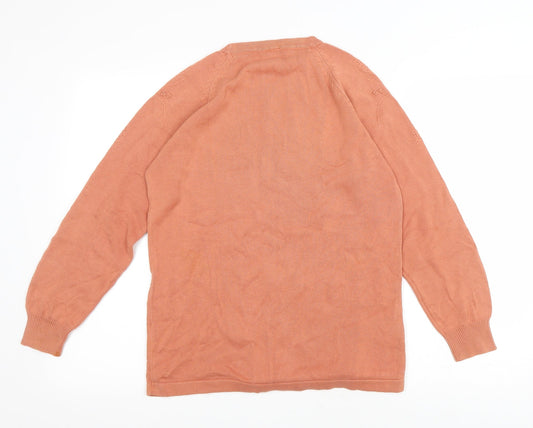 Country Casuals Womens Orange Round Neck Cotton Pullover Jumper Size S