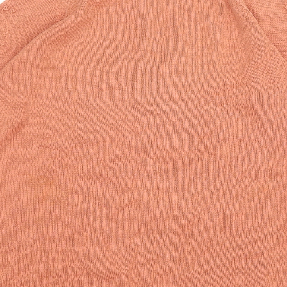 Country Casuals Womens Orange Round Neck Cotton Pullover Jumper Size S