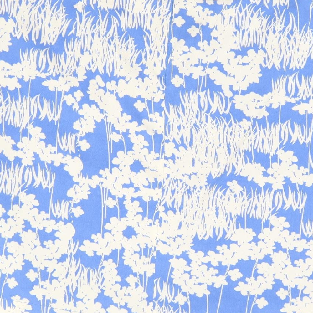 Great Plains London Womens Blue Floral Polyester A-Line Skirt Size 14 Zip