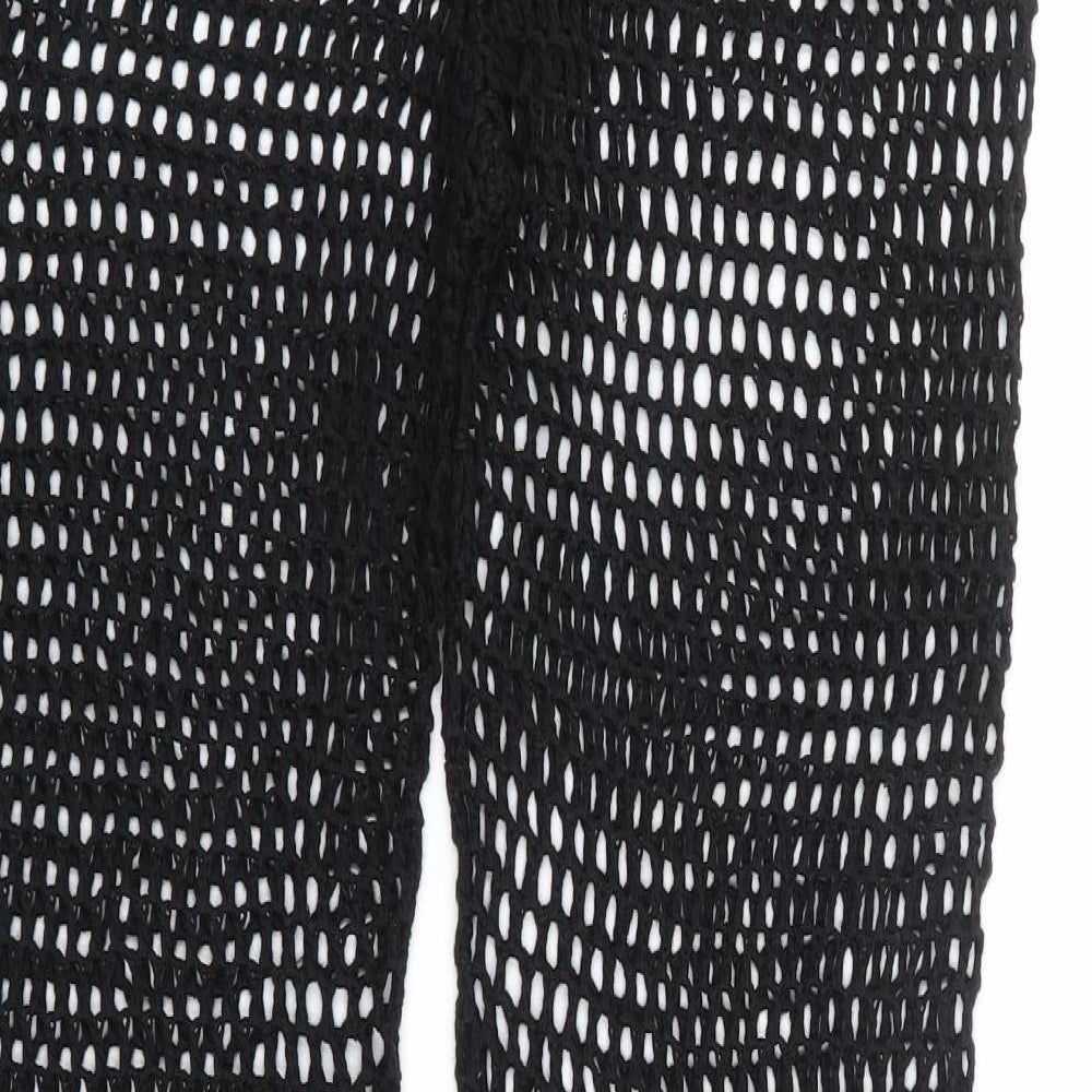 Womens UK Size L Preworn Regular Fit Black Trousers