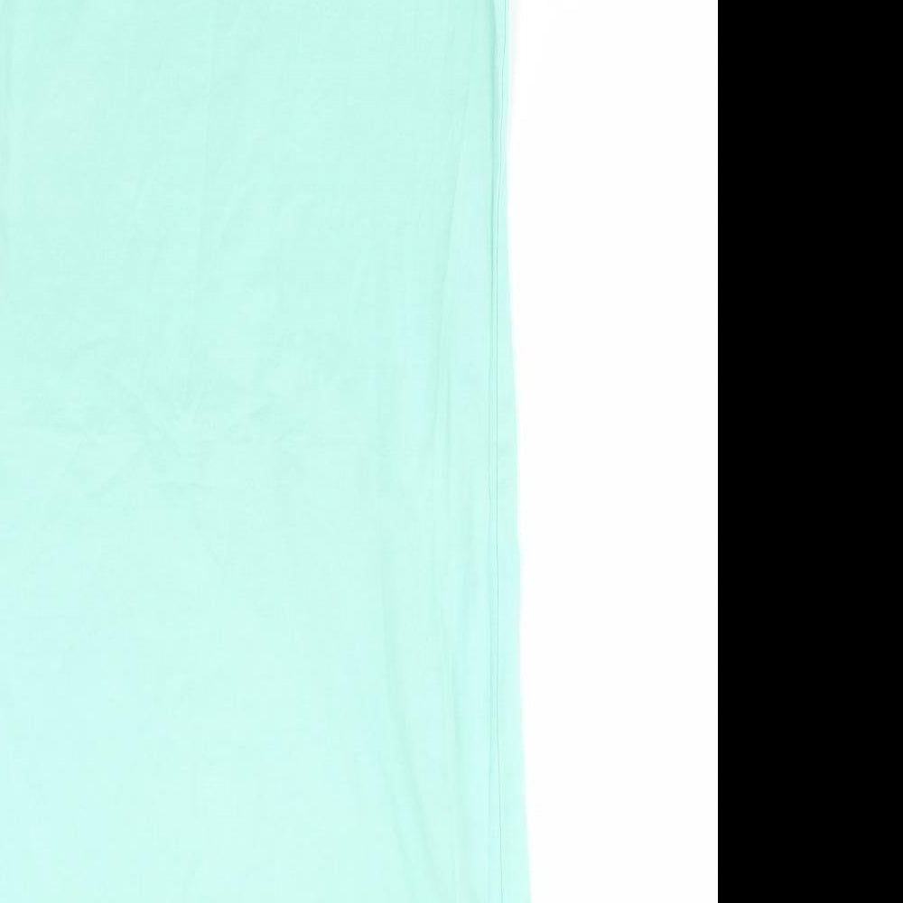 H&M Womens Green Cotton Tank Dress Size S Round Neck Pullover