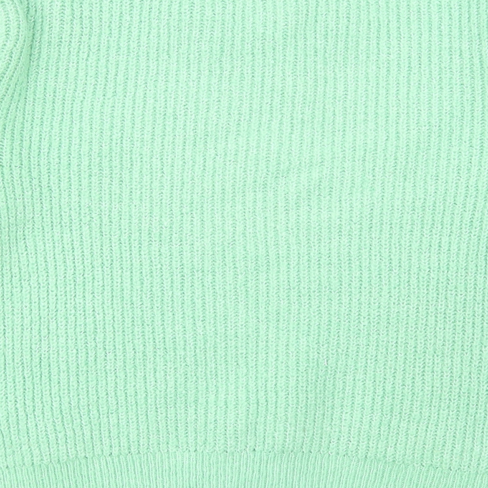 George Womens Green Round Neck Acrylic Pullover Jumper Size S