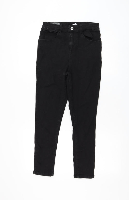 Collusion Womens Black Cotton Skinny Jeans Size 28 in L25 in Regular Zip