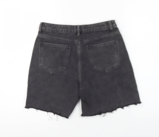 In the Style Womens Black Cotton Hot Pants Shorts Size 8 L6 in Regular Button