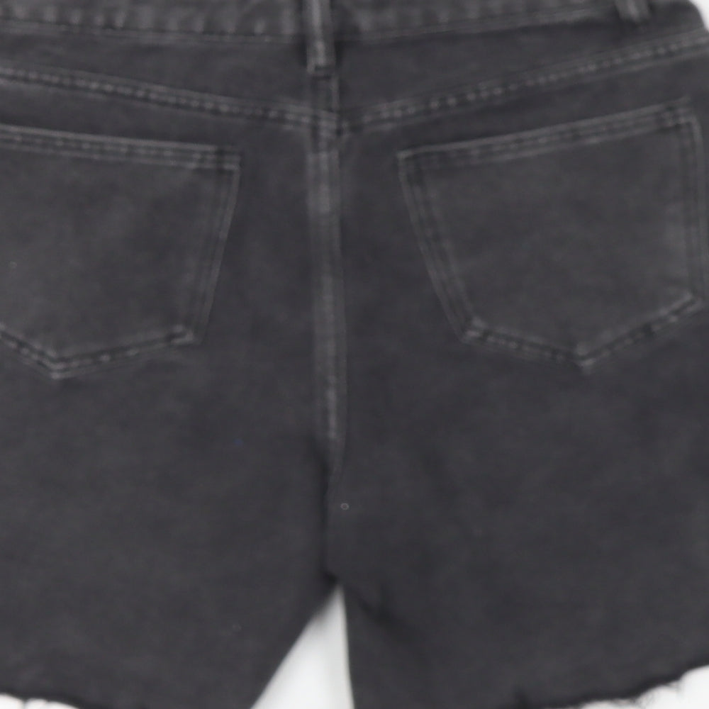 In the Style Womens Black Cotton Hot Pants Shorts Size 8 L6 in Regular Button