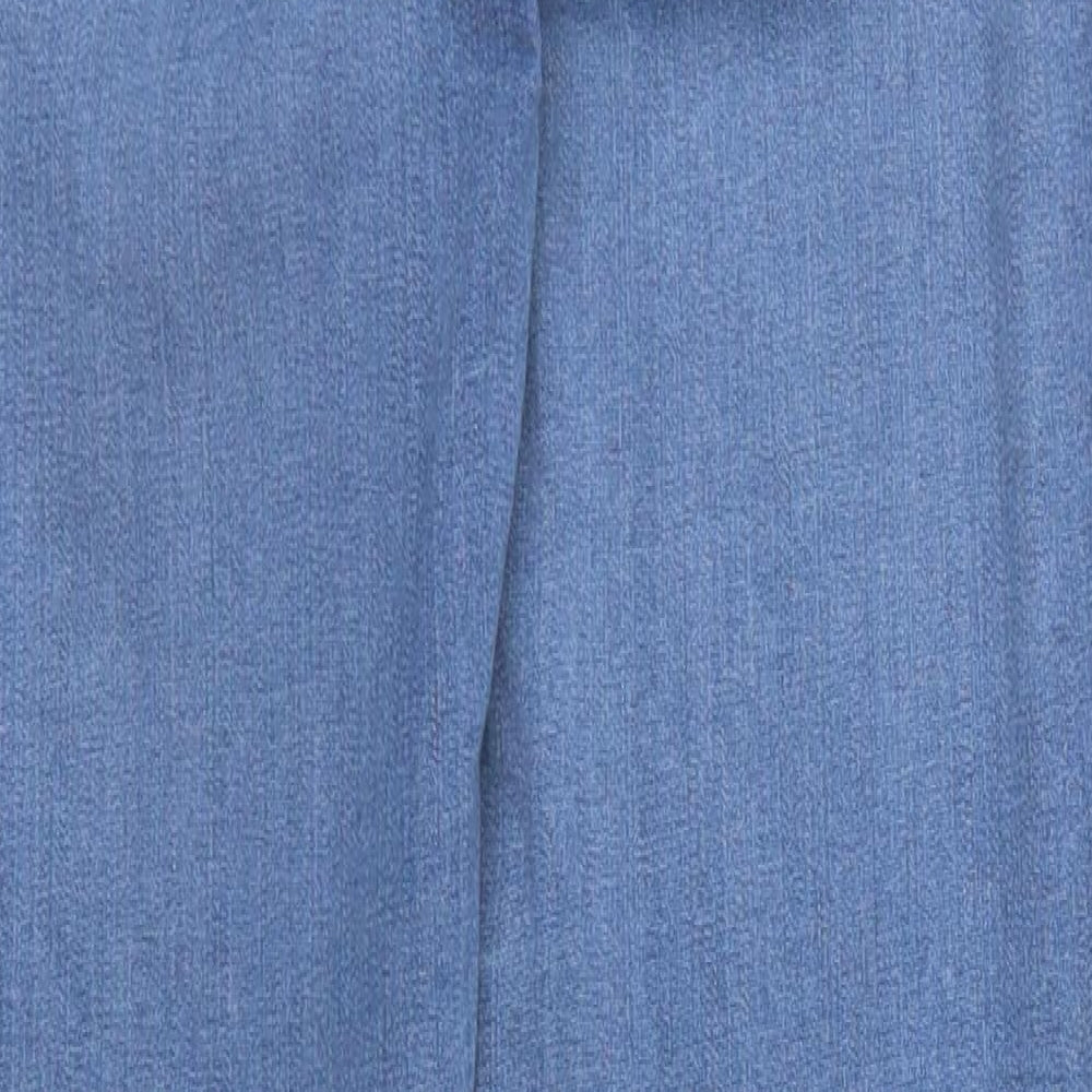 Topshop Womens Blue Cotton Skinny Jeans Size 28 in L32 in Regular Button