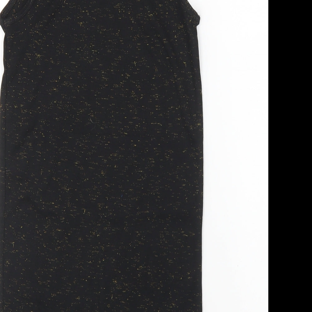 Matalan Girls Black Polyester Basic Tank Size 8-9 Years Round Neck Pullover