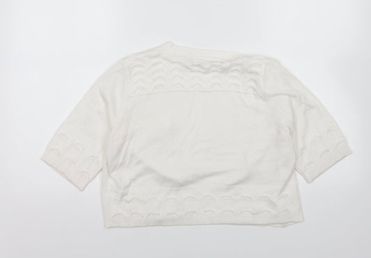 Womens UK Size 10 Per Una White Cardigan Jumper