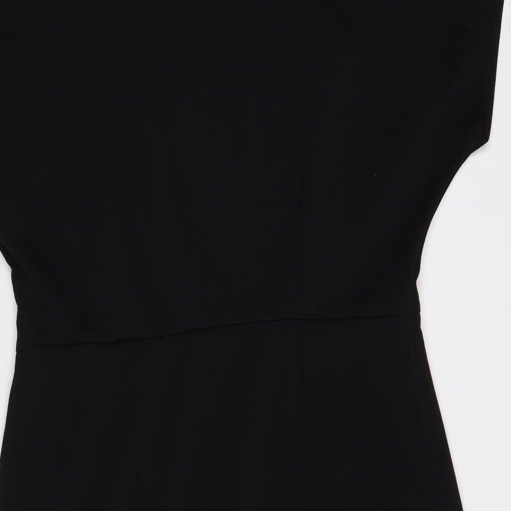 Papaya Womens Black Polyester Sheath Size 14 Boat Neck Pullover