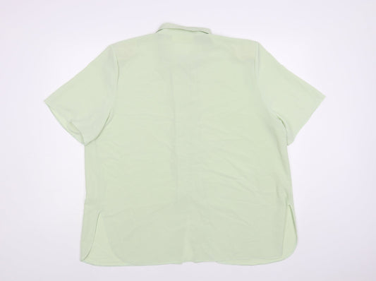 Womens UK Size 18 Christian Marcus Green Basic Button-Up